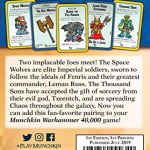 Steve Jackson Games Munchkin Warhammer 40,000: Savagery and Sorcery Card Game (Expansion) | 112 Cards | Family Game | Fantasy Adventure RPG | Ages 10+ | 3-6 Players | Avg Play Time 120 Min