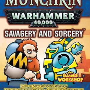 Steve Jackson Games Munchkin Warhammer 40,000: Savagery and Sorcery Card Game (Expansion) | 112 Cards | Family Game | Fantasy Adventure RPG | Ages 10+ | 3-6 Players | Avg Play Time 120 Min