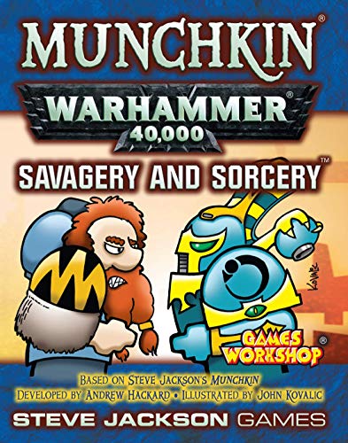 Steve Jackson Games Munchkin Warhammer 40,000: Savagery and Sorcery Card Game (Expansion) | 112 Cards | Family Game | Fantasy Adventure RPG | Ages 10+ | 3-6 Players | Avg Play Time 120 Min