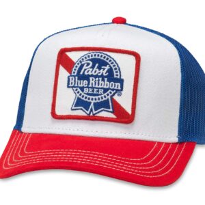 AMERICAN NEEDLE Pabst Blue Ribbon Valin Mesh Back Adjustable Snapback Trucker Hat