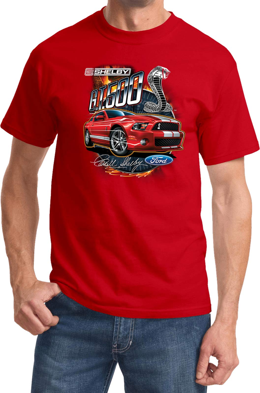 Ford Red Mustang Shelby GT500 Shirt, Red Large