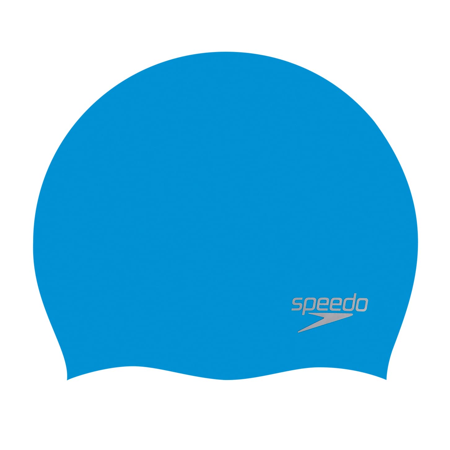 Speedo Unisex Plain Moulded Silicone Swimming Cap | Tried and Trusted, Blue/Silver, One Size