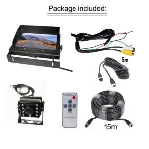 1080P RV Backup Camera Wired System,9 inch AHD 2-Split DVR Monitor Waterproof 8LED IR Night Vision Reverse Rear View Mirror Camera 12V-24V for Semi Bus Truck Trailer Camper