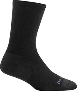 darn tough women's solid basic crew lightweight sock (style 6012) - black, small