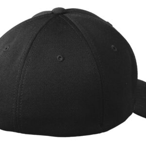 Koloa Surf Company - Men's Classic Wave Flexfit Cool & Dry Poly Block Mesh Cap (Large-X-Large-Black/White Embroidered Logo)