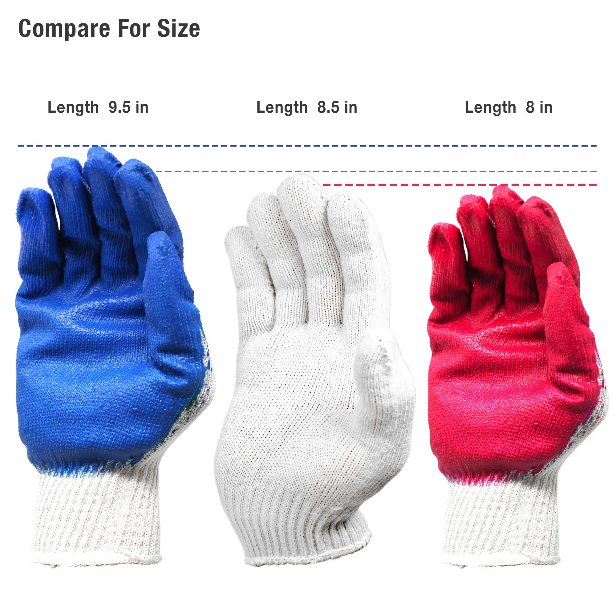 CBC Crown PREMIUM Non-Slip Red Latex Rubber Palm Coated Work Safety Gloves Garden Gloves (300 PAIRS)