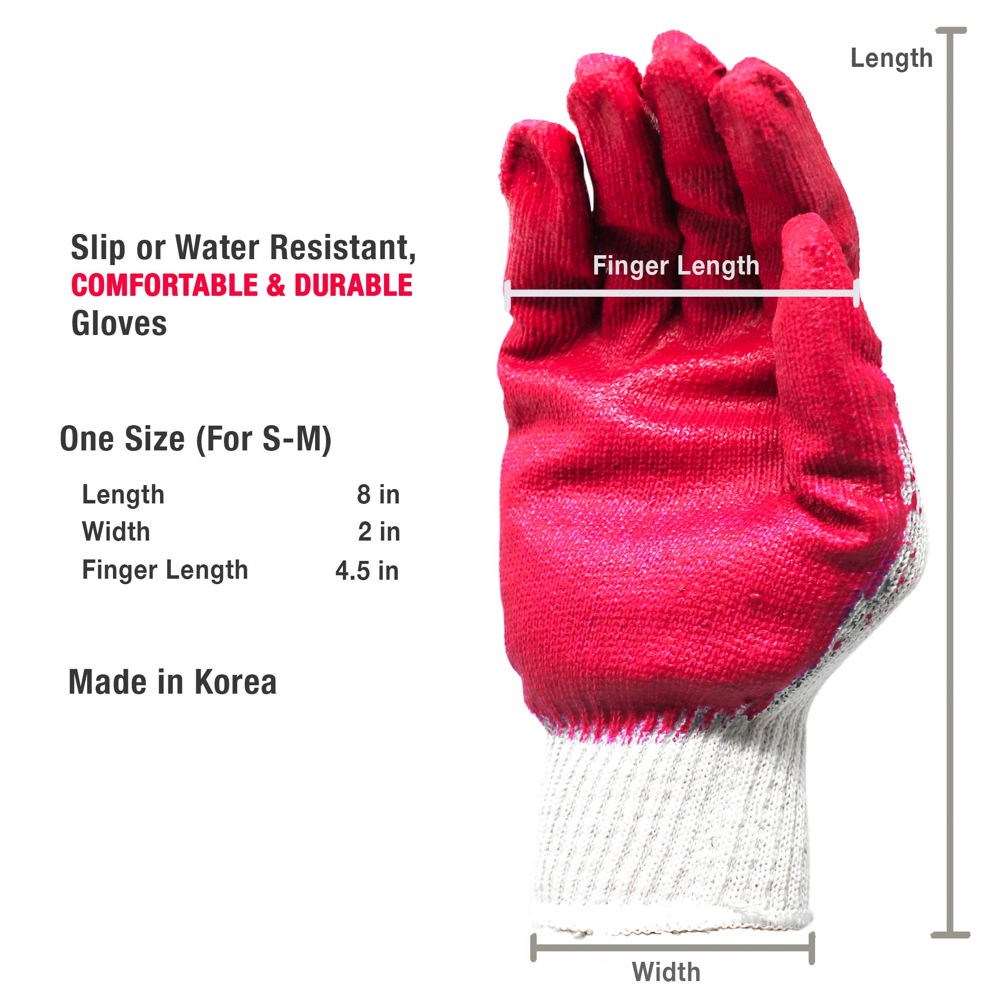 CBC Crown PREMIUM Non-Slip Red Latex Rubber Palm Coated Work Safety Gloves Garden Gloves (300 PAIRS)