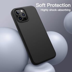 JETech Silicone Case for iPhone 12 Pro Max 6.7-Inch, Silky-Soft Touch Full-Body Protective Phone Case, Shockproof Cover with Microfiber Lining (Black)