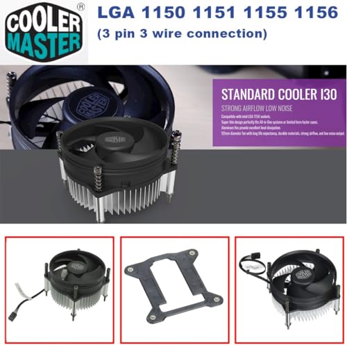 Cooler Master i30 CPU Cooler - 92mm Low Noise Cooling Fan & Heatsink (RH-I30-26FK-R1)- for Intel Socket LGA 1150/1151 / 1155/1156 (i30)