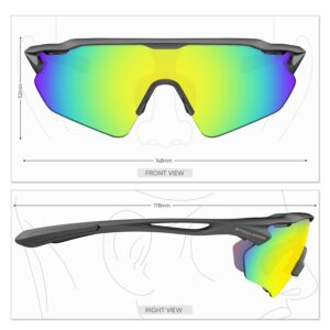 Sports Sunglasses Bike Cycling Sunglasses for Men Women with 5 Interchangeable Lens,Polarized Sunglasses with Anti-Uv400 for Driving Fishing Golf