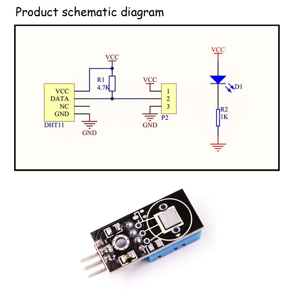 Ardest DHT11 Temperature and Humidity Sensor Module with Cable for Arduino Uno Raspberry Pi 2 3 3B RPi3 ESP-12E