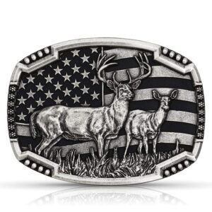 montana silversmiths men's matched pair deer buckle silver one size