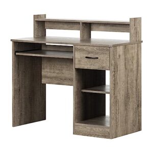 south shore axess desk with keyboard tray-weathered oak