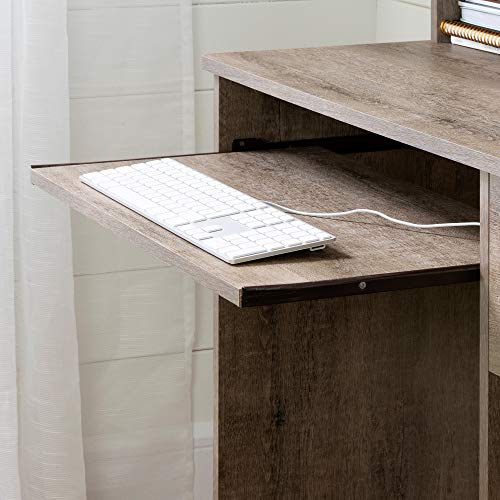 South Shore Axess Desk with Keyboard Tray-Weathered Oak