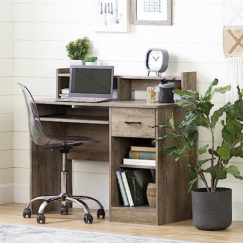 South Shore Axess Desk with Keyboard Tray-Weathered Oak