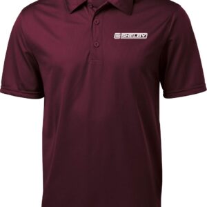 Ford Mustang Shelby Crest Pocket Print Textured Polo, Maroon Small