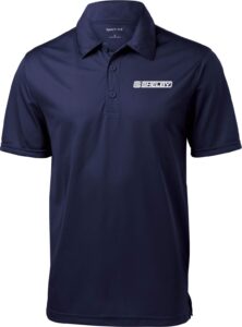 ford mustang shelby crest pocket print textured polo, navy 4xl