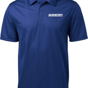 Ford Mustang Shelby Crest Pocket Print Textured Polo, Royal 2XL