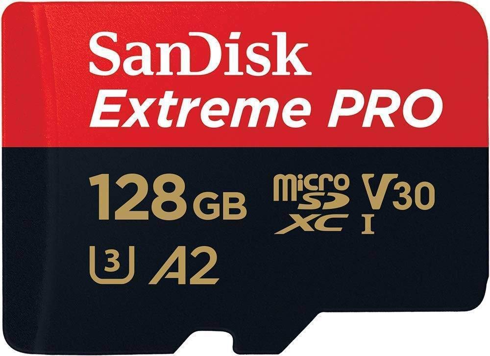 SanDisk 128GB Micro SDXC Extreme Pro Memory Card (Five Pack) Works with GoPro Hero 7 Black, Silver, Hero7 White UHS-1 U3 A2 Bundle with (1) Everything But Stromboli Micro Card Reader