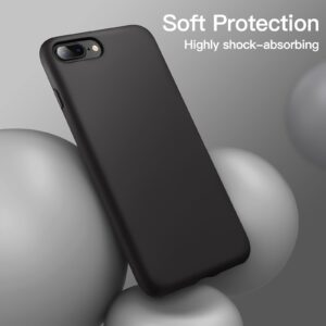 JETech Silicone Case for iPhone 7 Plus, iPhone 8 Plus, 5.5 Inch, Silky-soft touch Full-Body Protective Case, Shockproof cover with Microfiber Lining, Black