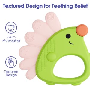 iPlay, iLearn Dinosaur Baby Rattles, Infant Shaker, Newborn Grab N Shake Rattle, Sensory Teether, Development Learning Teeth Toy, Birthday Shower Gifts for 3 4 5 6 7 8 9 10 12 Month Babies Boy Girl