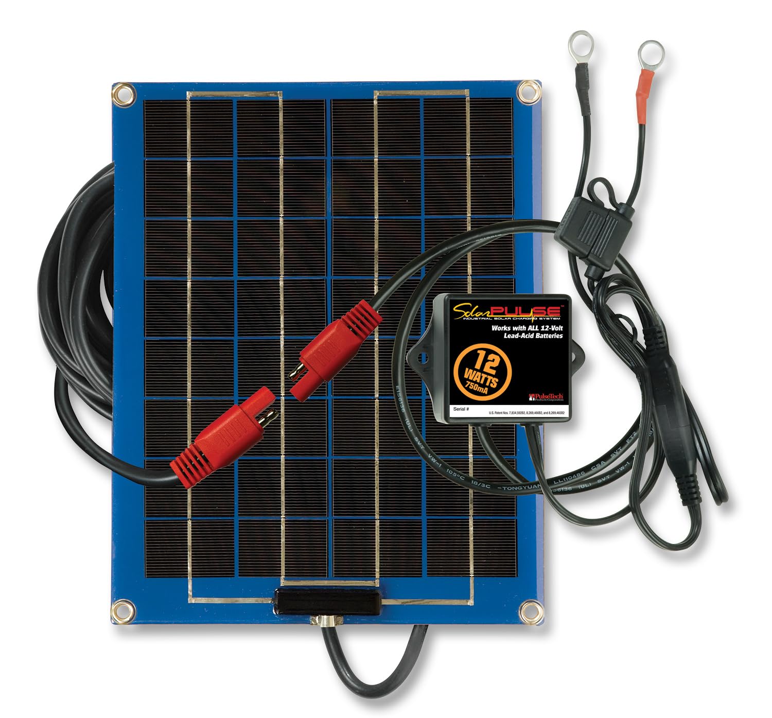 PulseTech SolarPulse SP-12 Solar Battery Charger Maintainer, 12 Watt, Blue