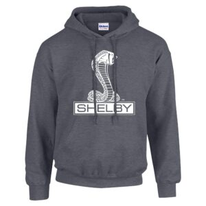 Trenz Shirt Company Ford Shelby Cobra Car Adult Hooded Pullover-Heather Gray-Large