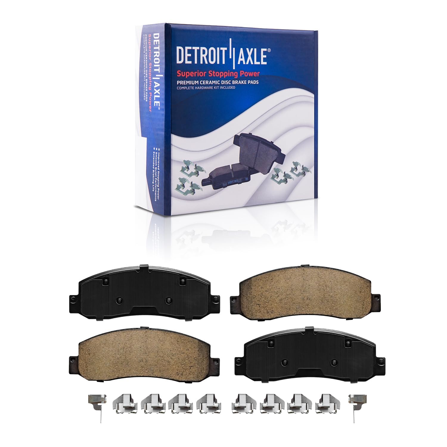 Detroit Axle - 4WD Brake Kit for 2008-2012 Ford F-250 Super Duty [NOT Fit Models w/Harley PKG] Front & Rear Disc Brake Rotors Ceramic Brakes Pads 2009 2010 2011 Replacement