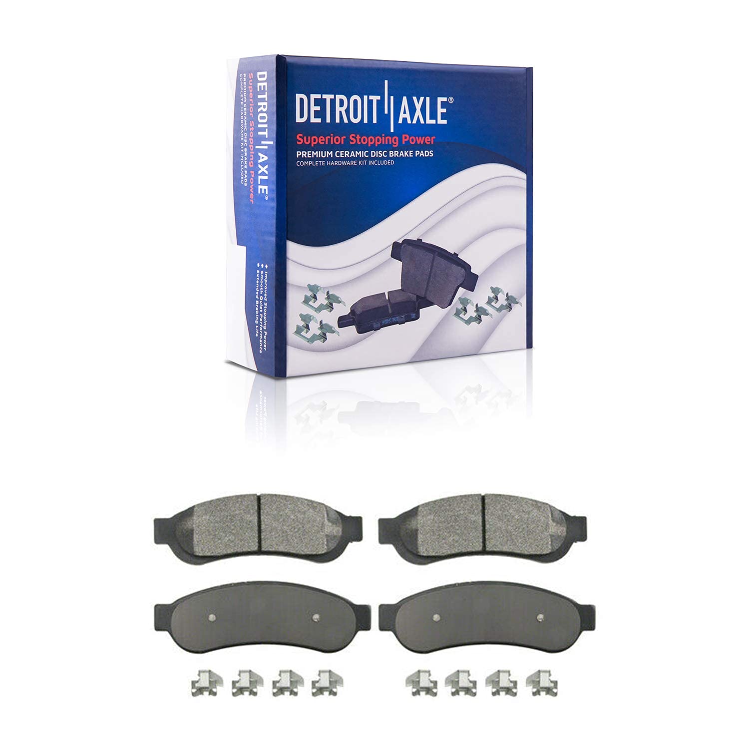 Detroit Axle - 4WD Brake Kit for 2008-2012 Ford F-250 Super Duty [NOT Fit Models w/Harley PKG] Front & Rear Disc Brake Rotors Ceramic Brakes Pads 2009 2010 2011 Replacement