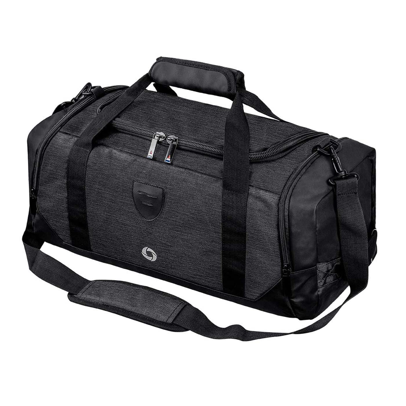 Gym Duffle Bag Backpack Waterproof Sports Duffel Bags Travel Weekender Bag for Men Women Overnight Bag with Shoes Compartment Black