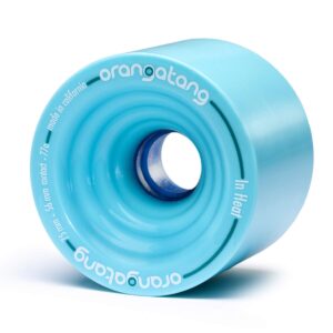 orangatang in heat 75mm 77a downhill longboard skateboard cruising wheels (blue, set of 4)