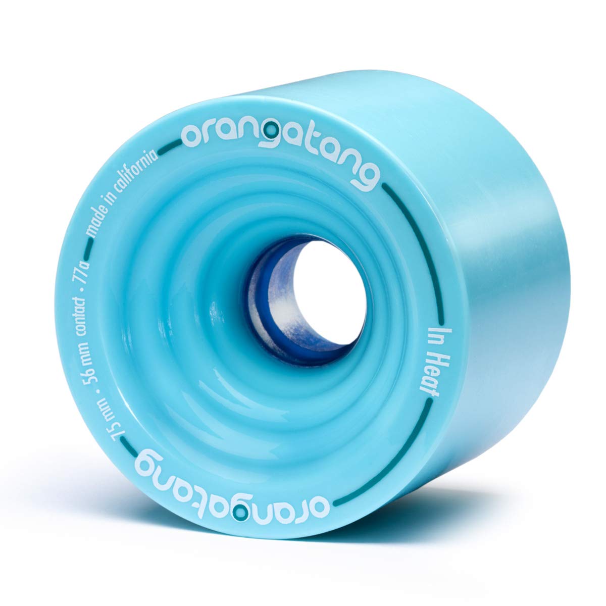 Orangatang in Heat 75mm 77a Downhill Longboard Skateboard Cruising Wheels (Blue, Set of 4)