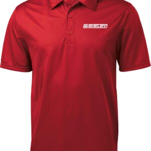 Ford Mustang Shelby Crest Pocket Print Textured Polo, Red Large