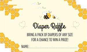 mommy-to-bee diaper raffle cards - 24 count - bee theme baby shower game
