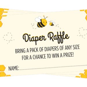 Mommy-to-Bee Diaper Raffle Cards - 24 Count - Bee Theme Baby Shower Game