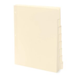 Blue Summit Supplies 3 Ring Binder Dividers with Reinforced Edge, 1/8 Cut Tabs, Letter Size, 3 Hole Punch Section Index Dividers for Binders, Manila, 96 Pack