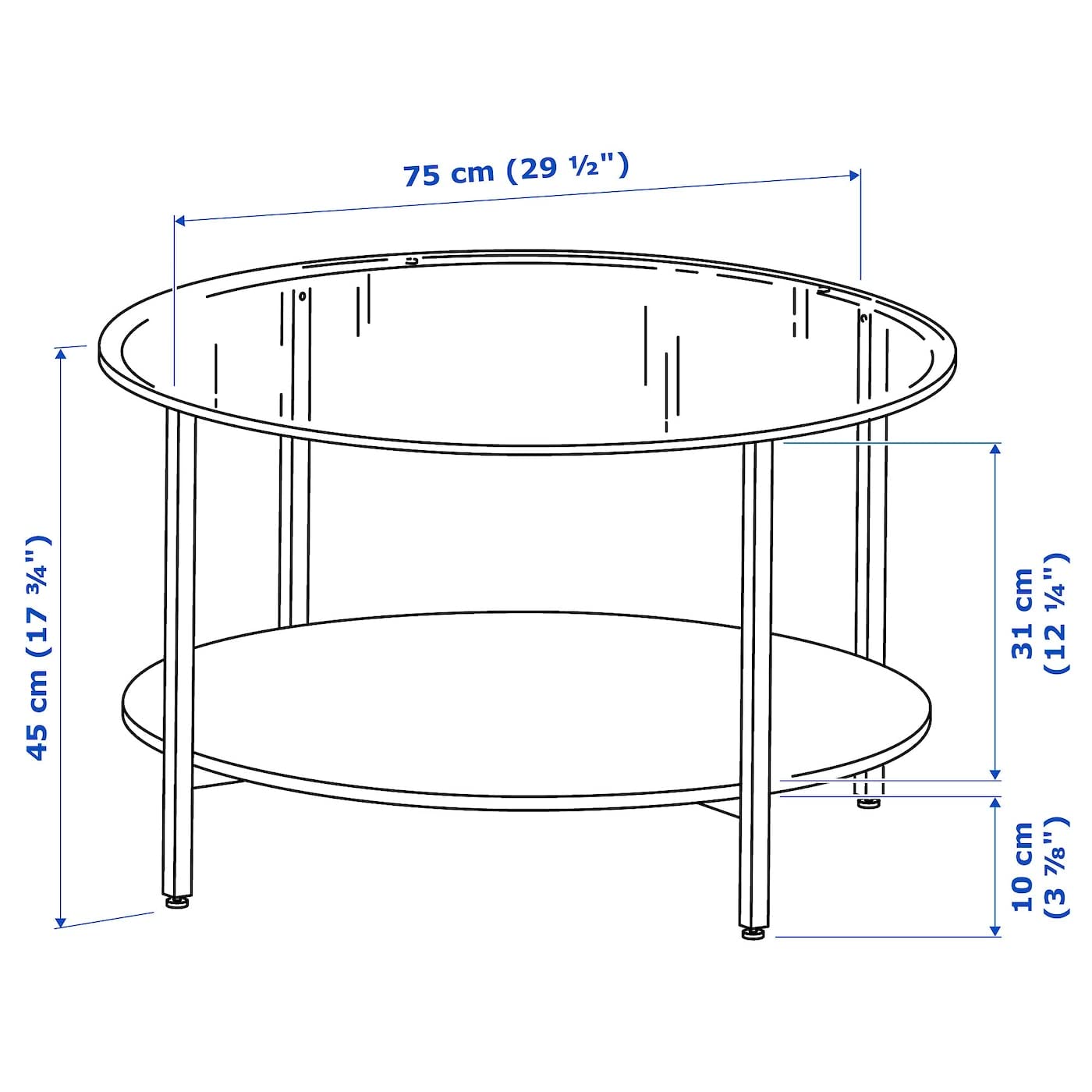 IKEA Vittsjö Coffee Table, Black-Brown, Glass