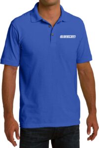 ford mustang shelby crest pocket print pique polo, royal 2xl