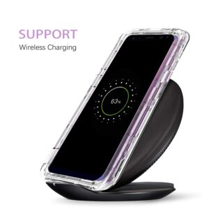 DUEDUE for S9 Case Clear,Galaxy S9 Case, 3 in 1 Shockproof Drop Protection Heavy Duty Hybrid Hard PC Cover Transparent TPU Bumper Full Body Protective Clear Case for Samsung Galaxy S9, Clear
