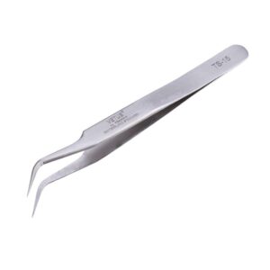 vetus ts-15 stainless steel precision curved tweezers for eyelash extension, electronics jewelry hobby craft
