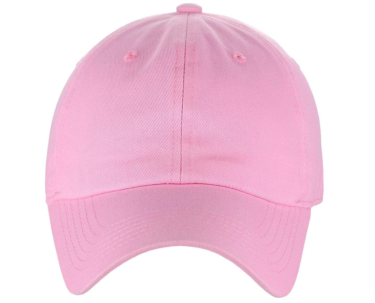 C.C Unisex Classic Blank Low Profile Cotton Unconstructed Baseball Cap Dad Hat Light Pink