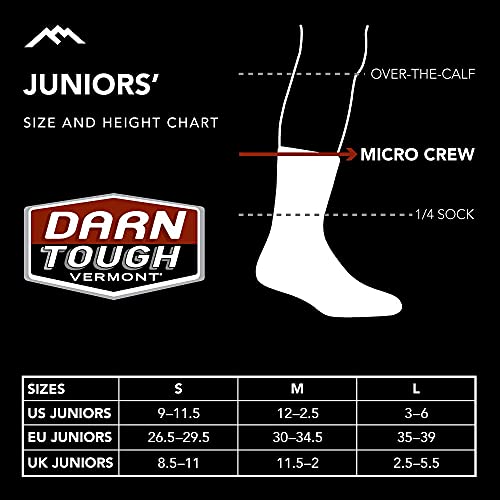 Darn Tough Light Hiker Jr. Micro Crew Lightweight with Cushion (Style 3023) - Denim, Large