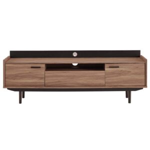 Modway Visionary 70" Mid-Century Modern Low Profile Entertainment TV Stand in Walnut Black