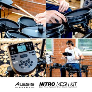 Nitro Mesh Kit - Eight-Piece Electronic Drum Kit with Mesh Heads(Renewed)