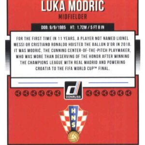 2018-19 Donruss #116 Luka Modric Croatia Soccer Card