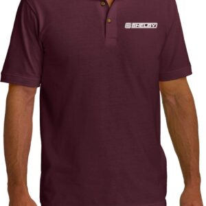 Ford Mustang Shelby Crest Pocket Print Pique Polo, Maroon XL