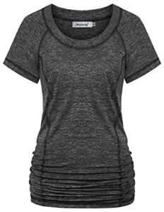 ninedaily activewear tops for women,summer trampoline shirts outside fishing outdoor riding tee sweat wicking dressy blouse casual basic black size medium