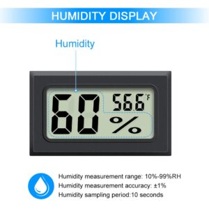 Mini Hygrometer Thermometer 2PCS Mini Digital Humidity Gauge, AikTryee Hygrometer Indoor Humidity Monitor Temperature Humidity Gauge Meter for Humidors Greenhouse Garden Cellar Closet Etc