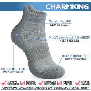 CHARMKING Graduated Compression Socks for Women & Men Circulation 15-20 mmHg is Best for Athletic, Running, Flight Travel, Pregnant, Cycling (Multi 13,S/M)