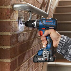 BOSCH GXL18V-251B25 18V 2-Tool Combo Kit with 1/4 In. and 1/2 In. Two-In-One Impact Driver, Compact Tough 1/2 In. Hammer Drill/Driver and (2) CORE18V 4.0 Ah Batteries